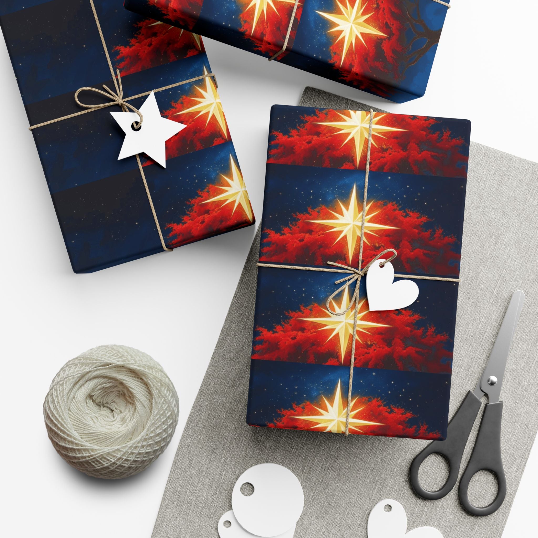 Christmas Star Gift Wrap Paper Puerto Rico Wrapping Paper Cultural Gift Wrap | Boricua Heritage Design | Holiday & Celebration Gift Packaging