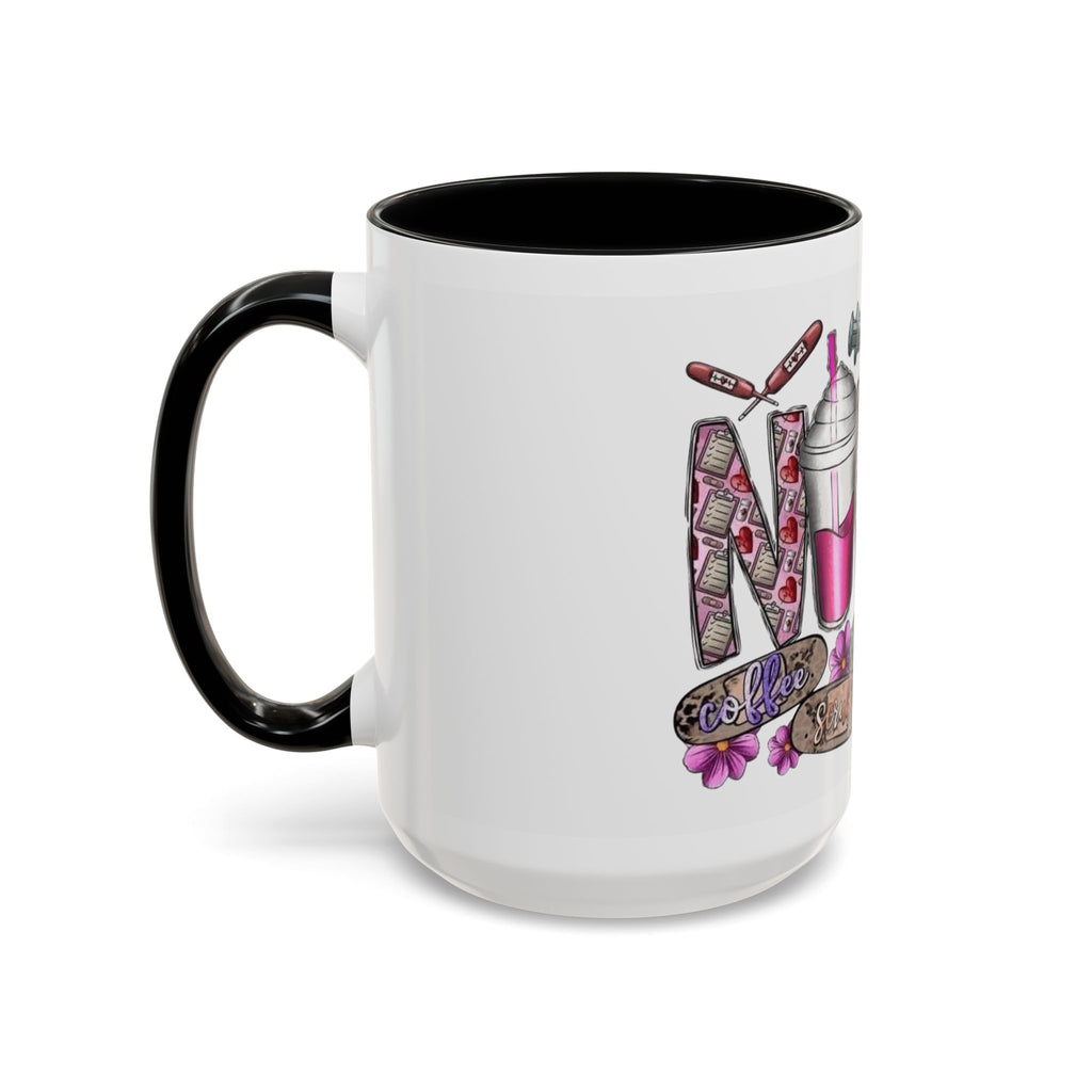 Nurse Love Coffee Mug  Cute Floral Medical Stethoscope & Syringe Design (11/15oz) Medical Christmas Mug