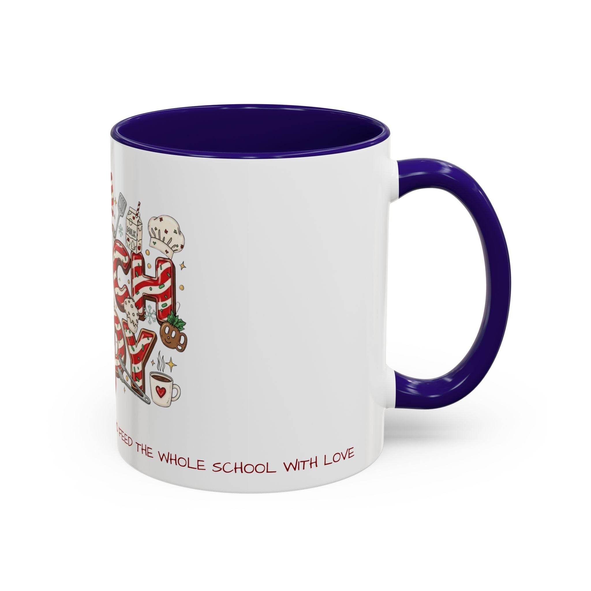 Lunch Lady Mug "Cafeteria Hero Who Feeds the Whole School With Love" | 11oz/15oz Gift  School Staff Christmas Mug Collection
