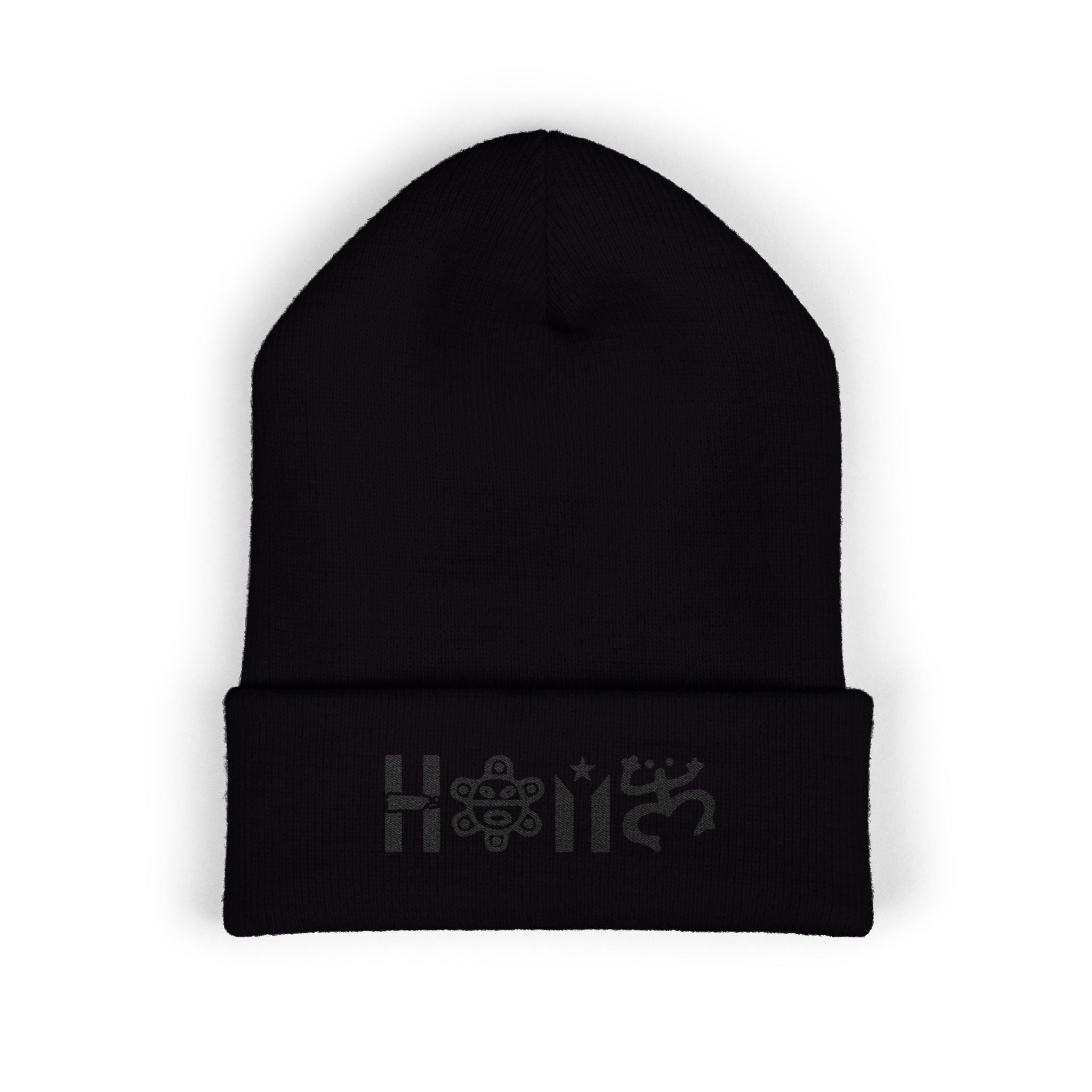 Embroidered 'Holi' Symbol Knit Hat Puerto Rico Beanie Hat – Boricua Pride Cuffed Winter Hat