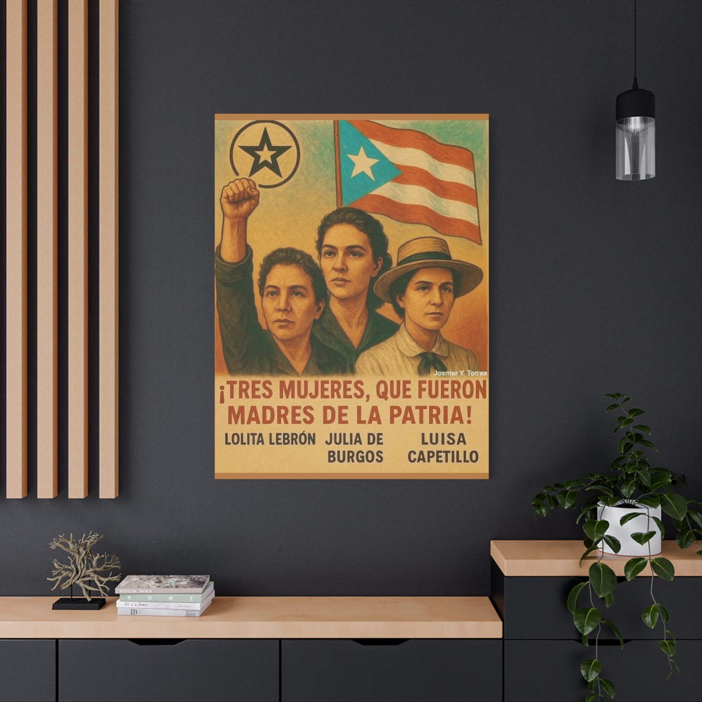 Inspirational Puerto Rican Women Canvas Wall Art, Feminist Gift, Activism Decor, Home Office Wall Art, Puerto Rico Pride