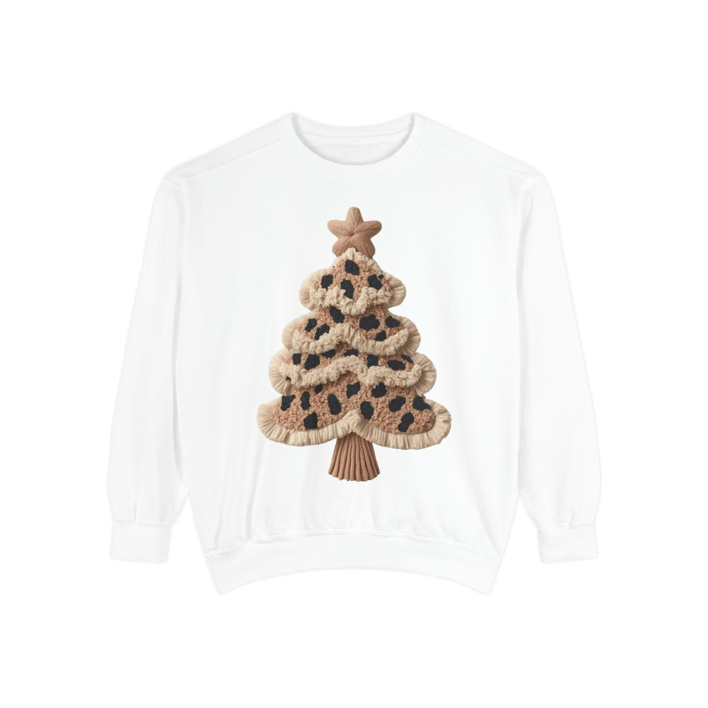 Leopard Knit Christmas Tree Sweatshirt unique festive designs and joyful