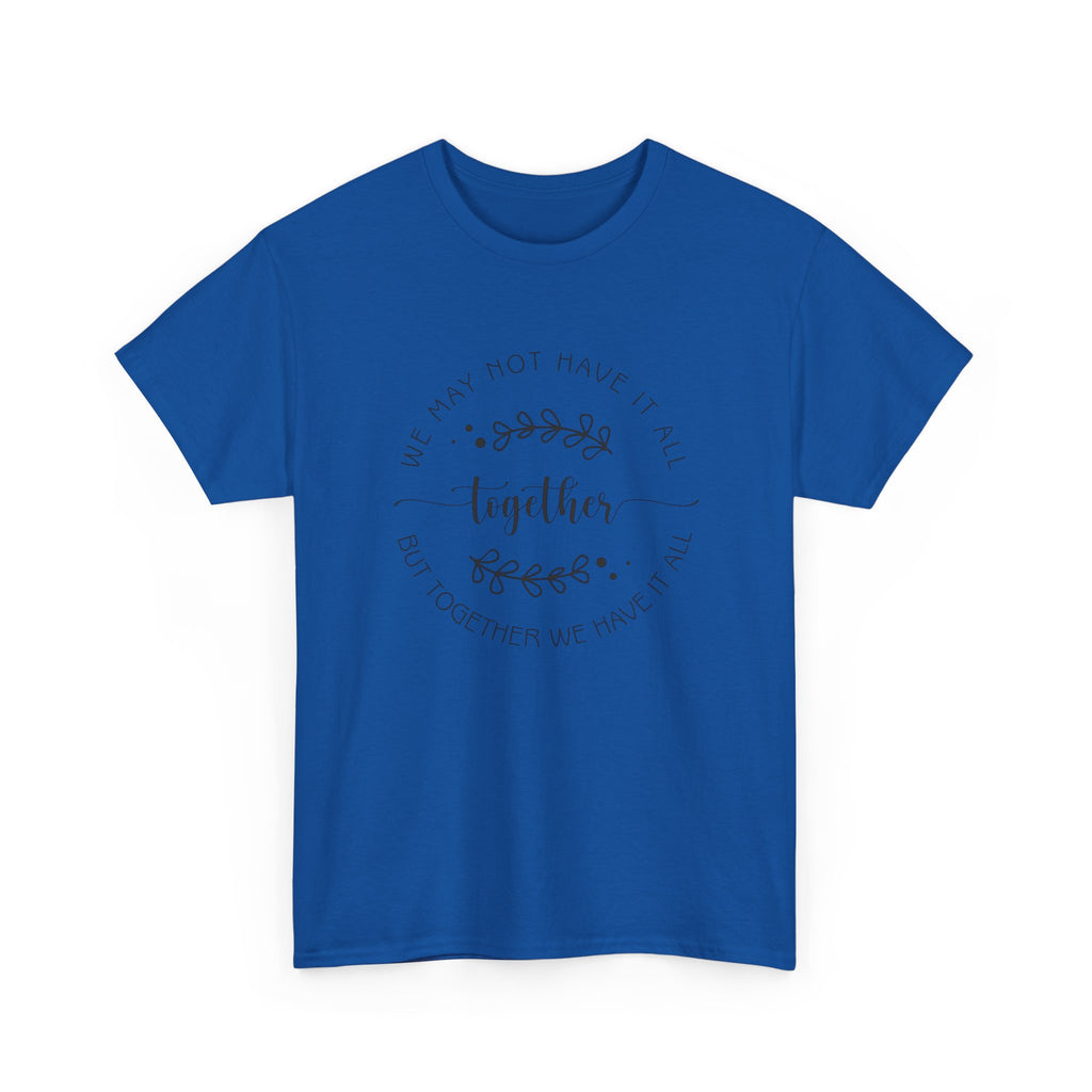 Together Floral Circle Tee  "Together" Inspirational Family Unity Shirt