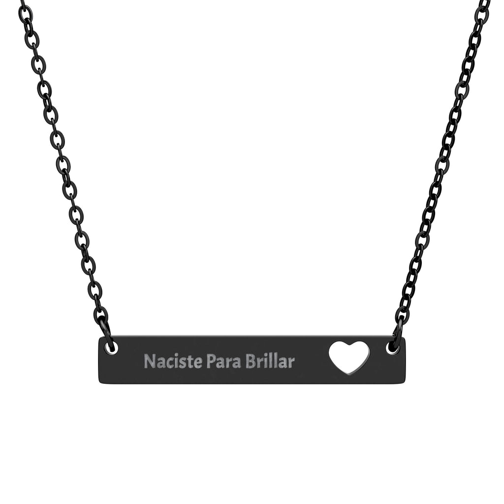 Nacicste para brillar Engravable Cutout Heart Bar Necklace — Personalized Name Bar Jewelry