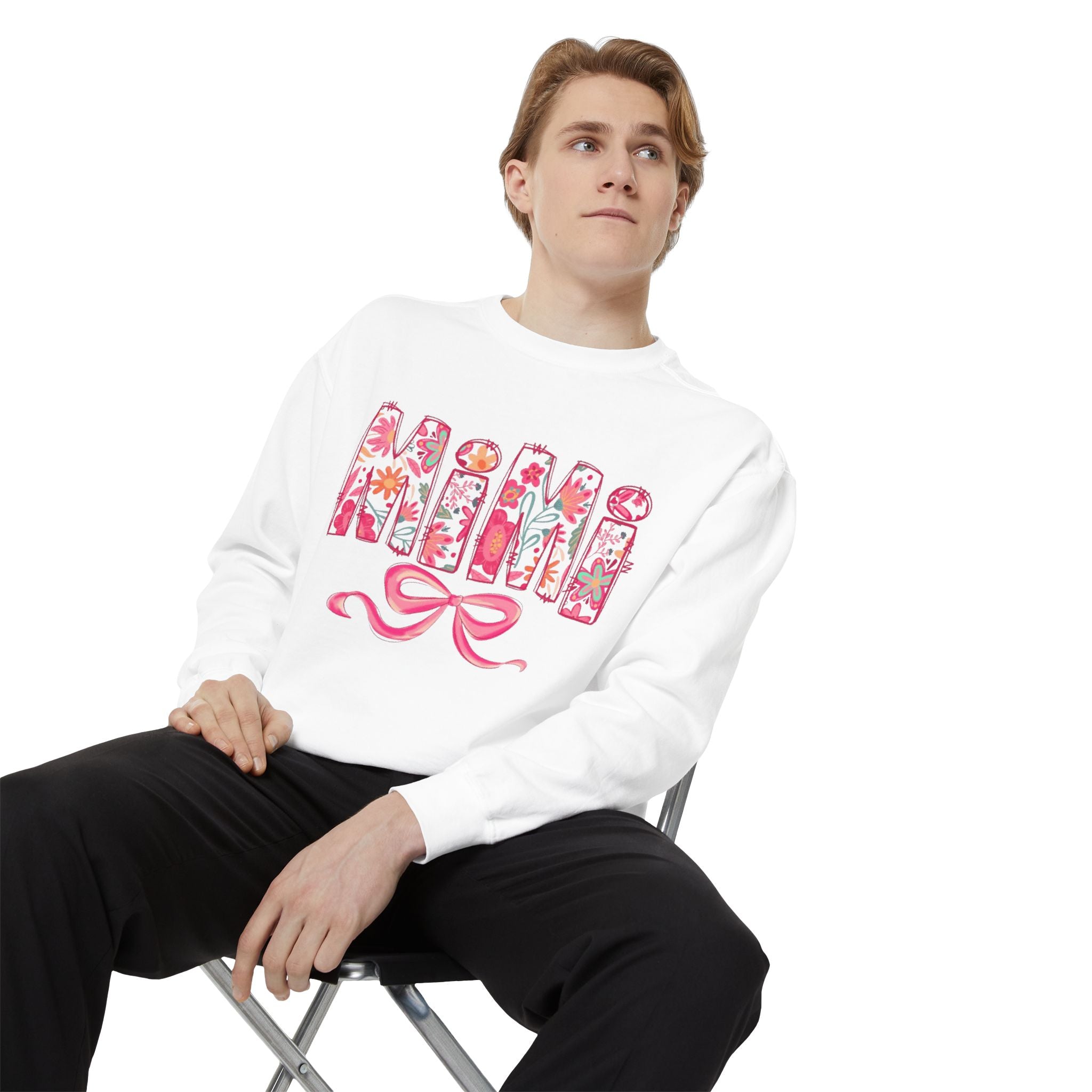 Mama Floral Sweatshirt  Pink Floral 'MAMA' Design with Bow