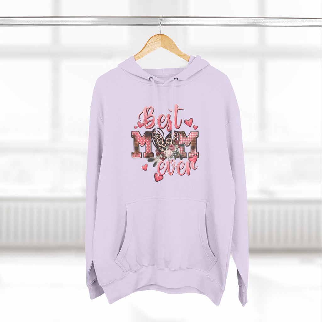 Best Mom Ever Hoodie  Leopard Heart Mother's Day Pullover