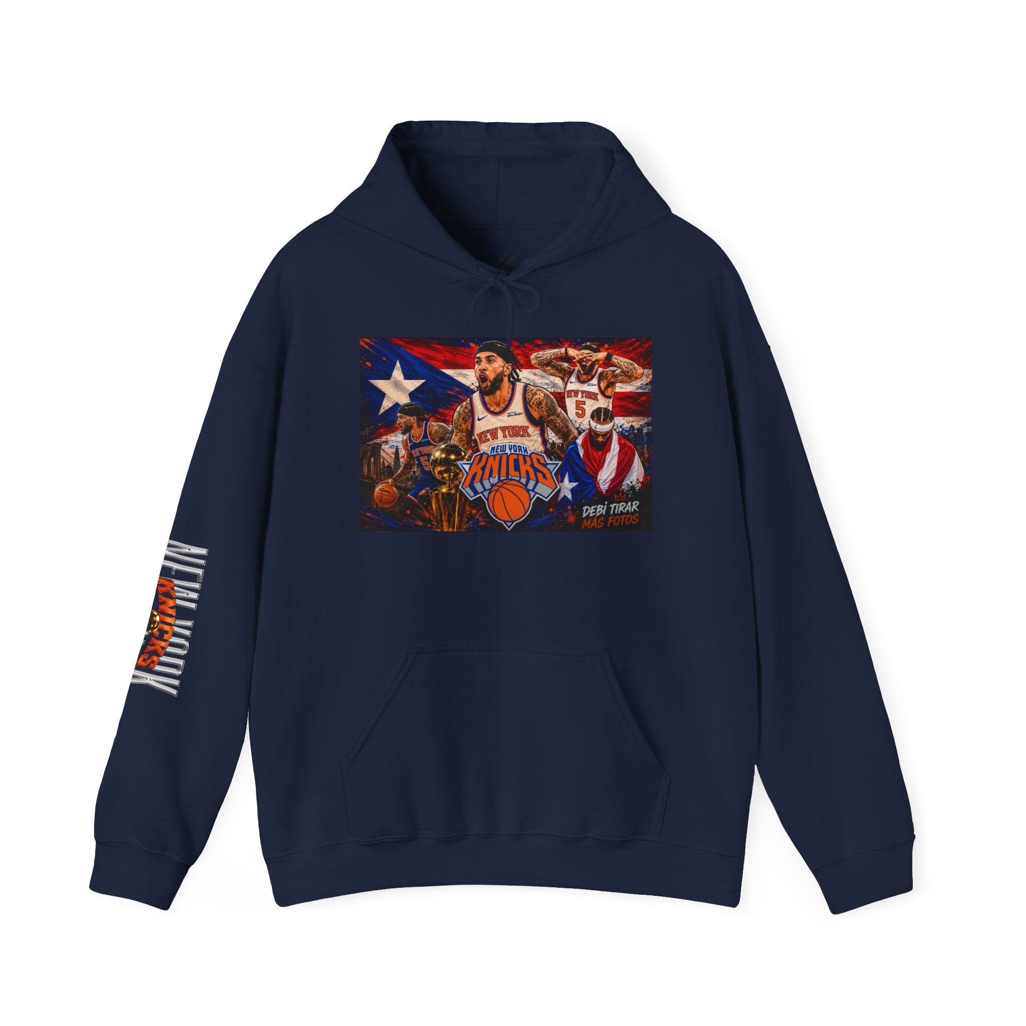 NY-K Retro Player Collage Hoodie — Basketball Fan Sweatshirt
