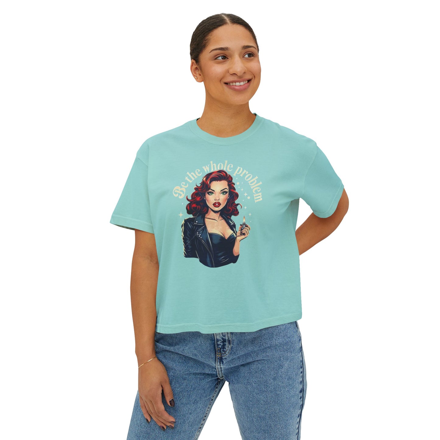 Edgy Vintage Women's Boxy Tee - Retro Graphic Tee, Casual Chic Top, Perfect Gift for Her, Streetwear Style, Iconic Vintage Fashion
