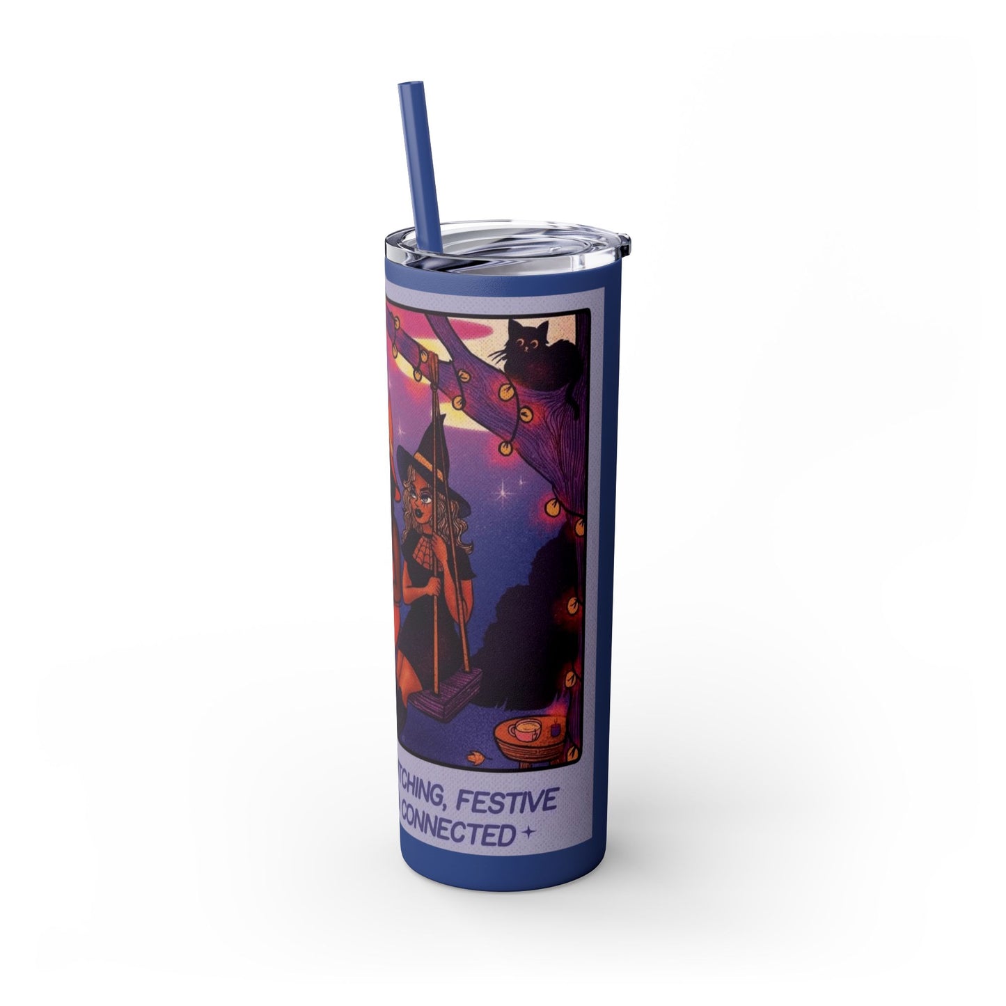 🎁 Spooky season gifts Enchanting Libra Skinny Tumbler with Straw | 20oz | Perfect for Halloween, Witchy Vibes, Astrology Lovers, Gift Idea, Custom Beverage Holder