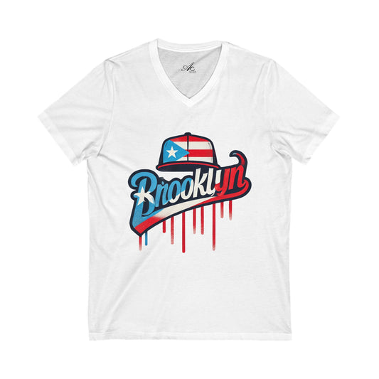 🗽🇵🇷 New Yorican and Proud Brooklyn V-Neck Tee, Casual Summer Shirt,Perfect for Travel, Brooklyn Pride, Gift Idea