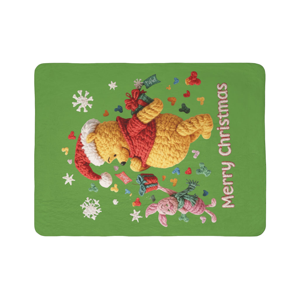 Winnie the Pooh Merry Christmas Fleece Sherpa Blanket Santa’s Little Snuggle Blanket