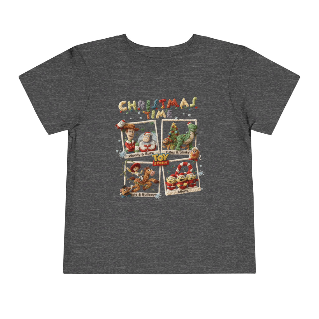 Christmas Time Toddler Tee  Cute Holiday Toy & Santa Print