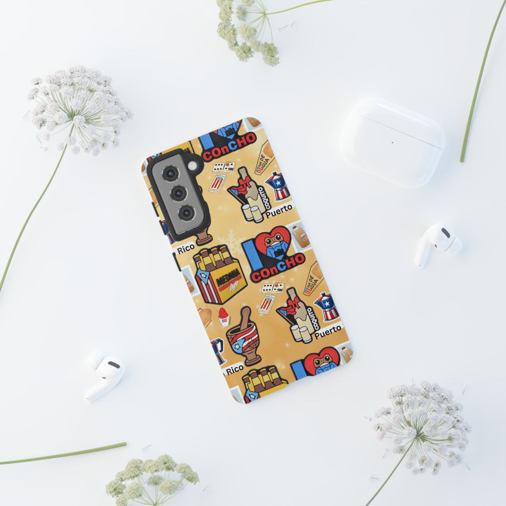 Puerto Rico Sticker Collage Tough Case  ‘I  Concho’ Pattern Phone Case