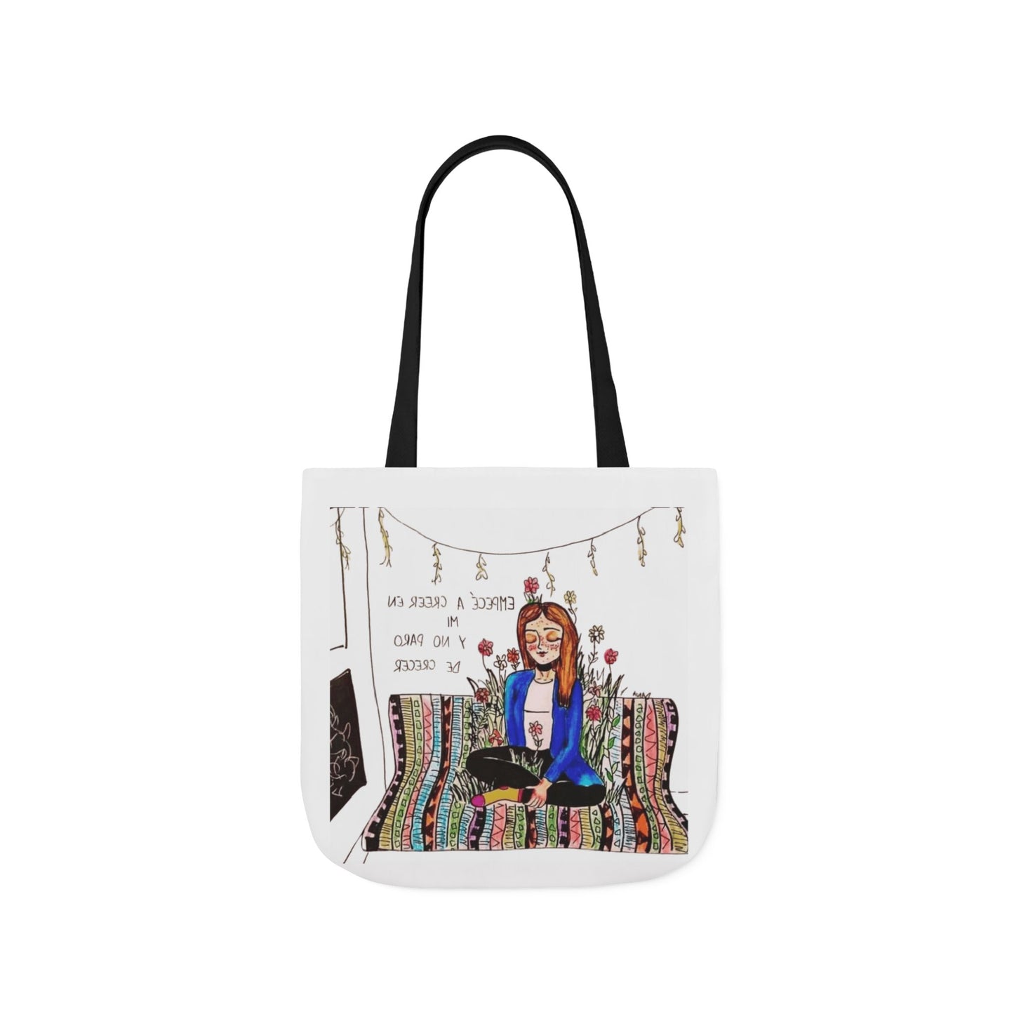 Lleva inspiración contigo a donde vayas Bohemian Style Canvas Tote Bag, Inspirational Art, Ideal for Gifts, Eco-Friendly Shopping, Beach Days, Travel Adventures