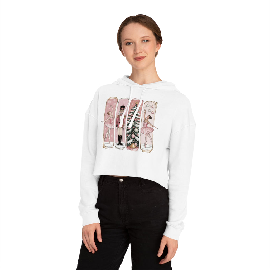 Nutcracker Ballerina Cropped Hoodie  Holiday Dance Sweater Cartoon Christmas T-shirts and Sweaters