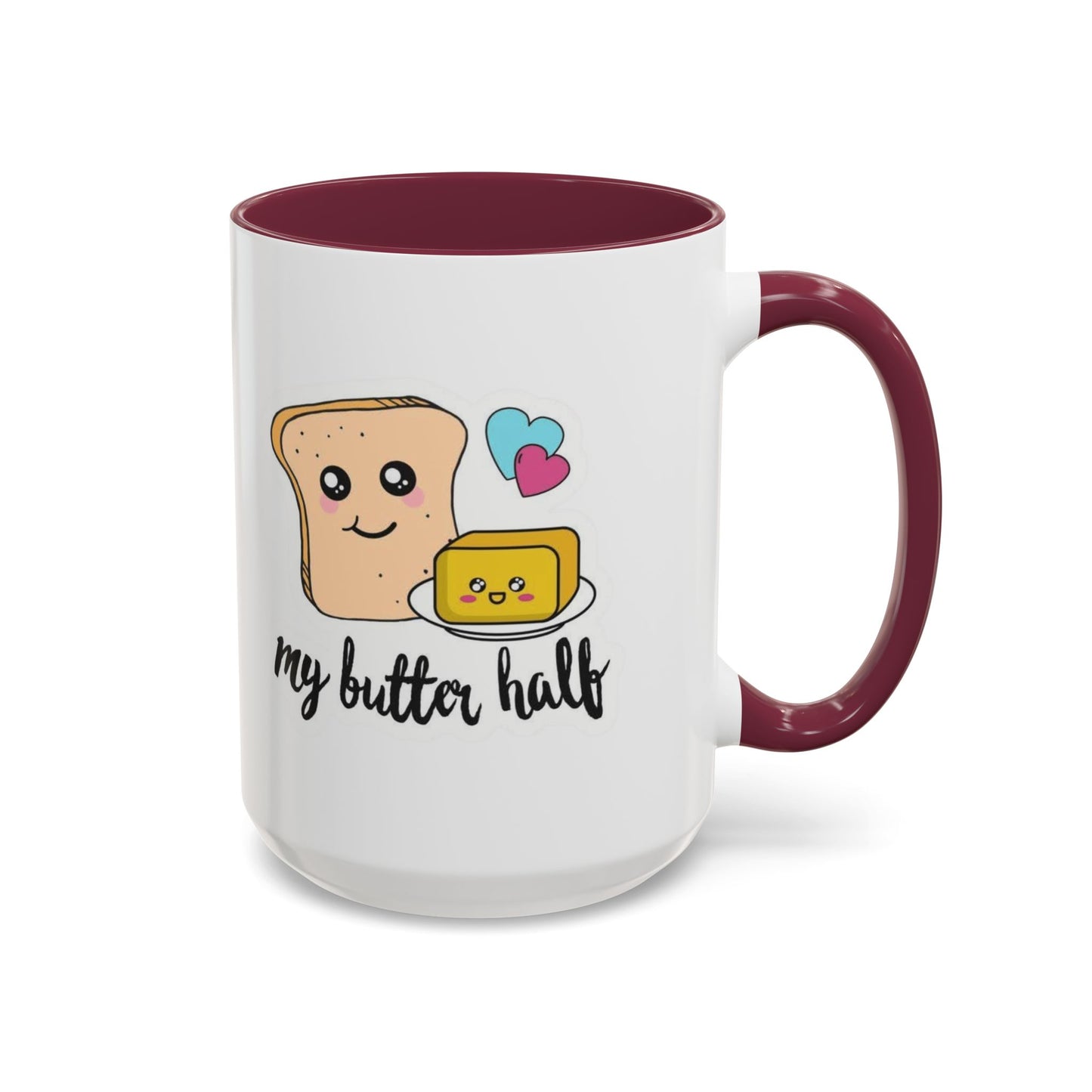 Motivational & Funny Quote Mugs Uplifting Coffee Cup Gifts Cute Foodie Relationship Mug My Butter Half Design, Colorful 11oz & 15oz