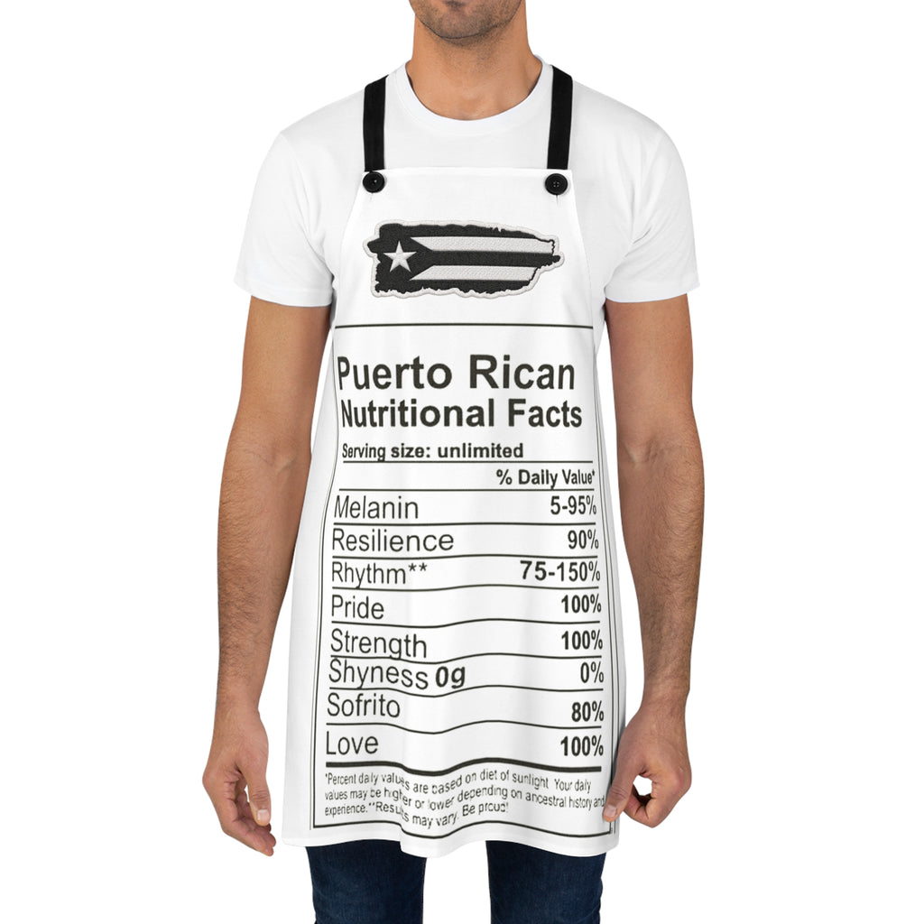 Puerto Rican Nutritional Facts Kitchen Apron