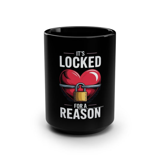 Heart Lock Humor Mug, Start your day with meaning. Funny Coffee Cup, Gift for Couples, Best Friend Present, Unique Home Decor