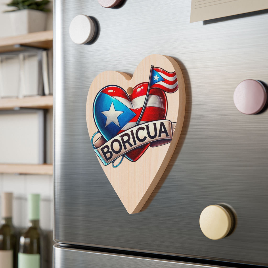 Puerto Rican Heart Wooden Ornament - Celebrate Boricua Pride