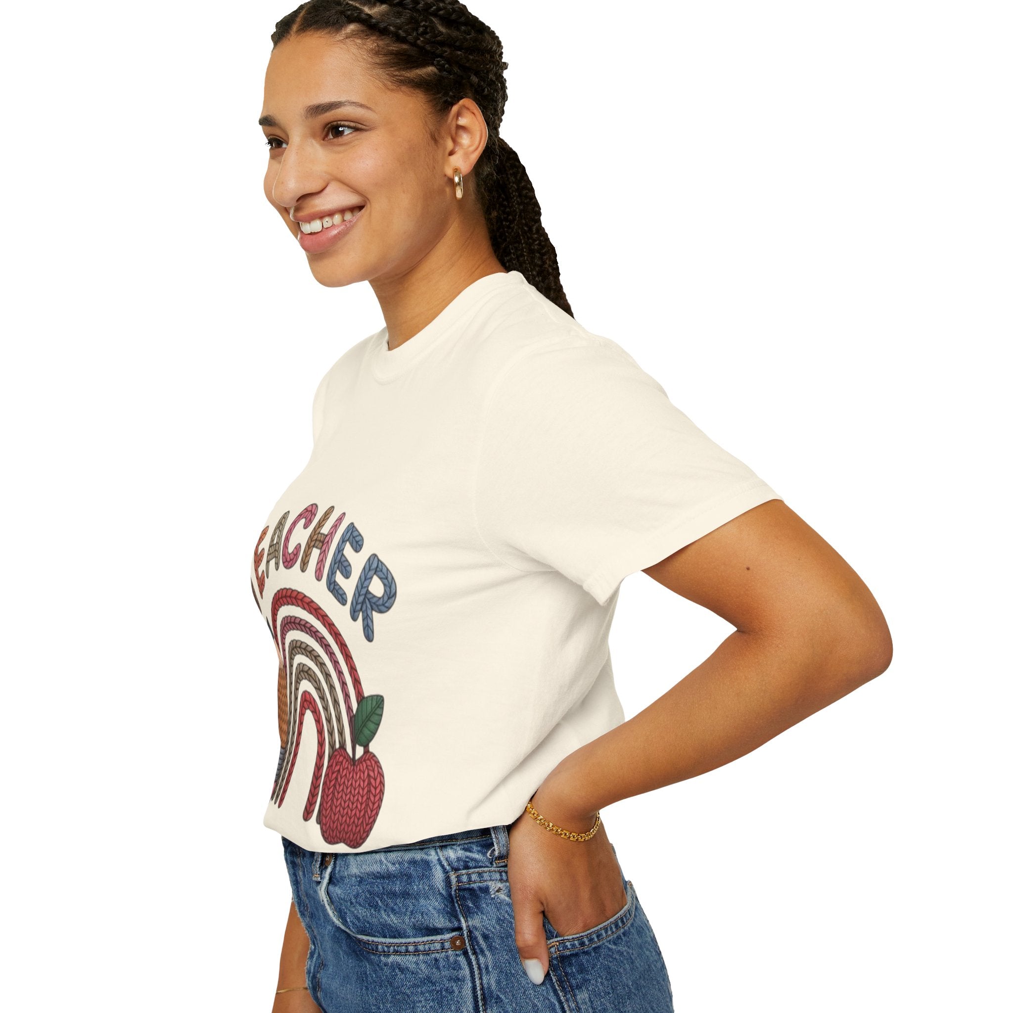 Teacher Rainbow Pencil & Apple T-Shirt — Back-to-School Gift for Educators