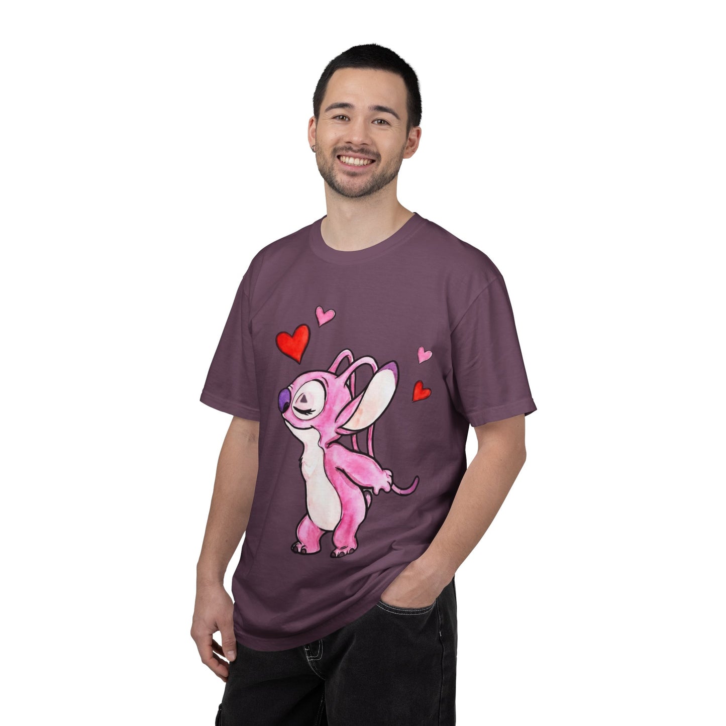 T-Shirt — Cute Pink Cartoon Creature with Hearts | Valentine’s Gift Tee