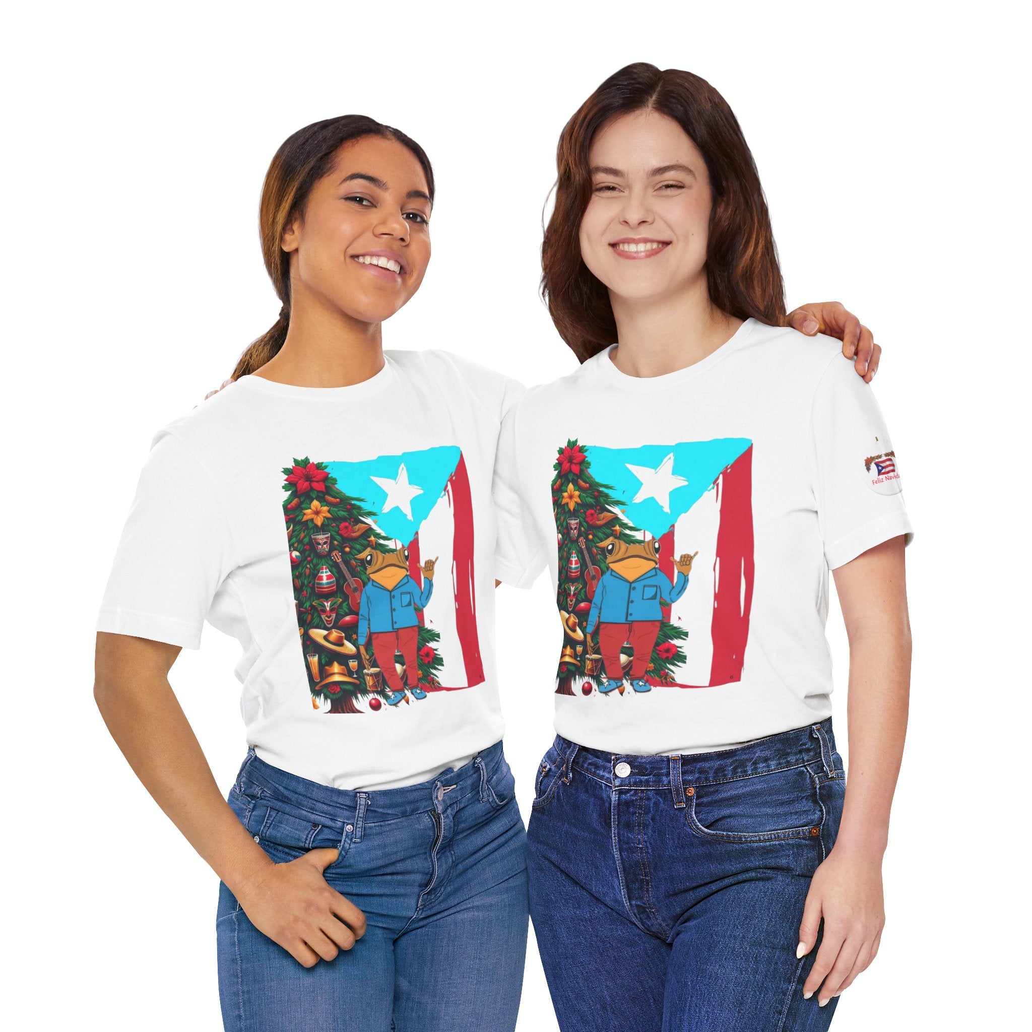Puerto Rico Holiday T-Shirt  Coquí by Christmas Tree Graphic Puerto Rico’s Navidades