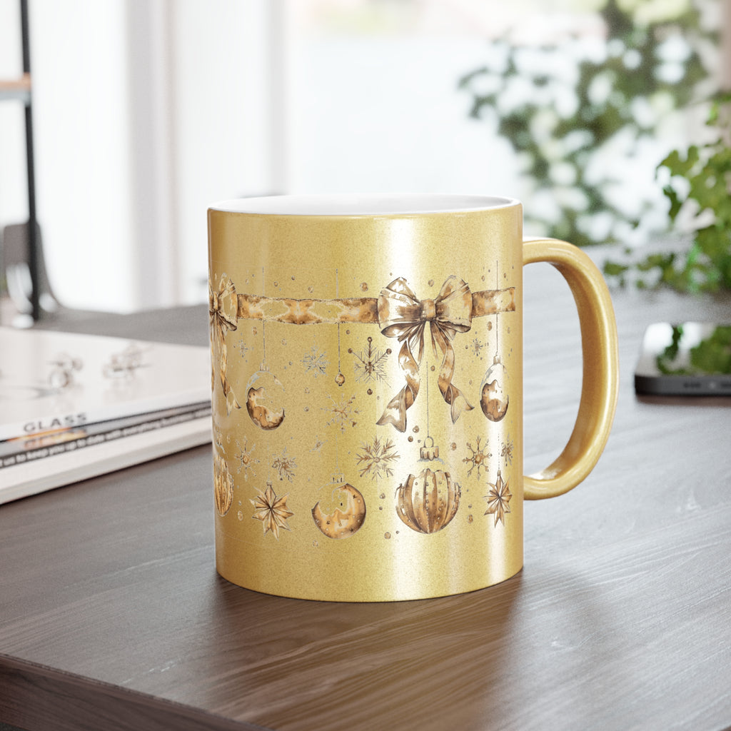 Elegant Holiday Metallic Mug for Coffee LovChristmas Mugs | Holiday Coffee Cups with Festive Quotes & Designsers