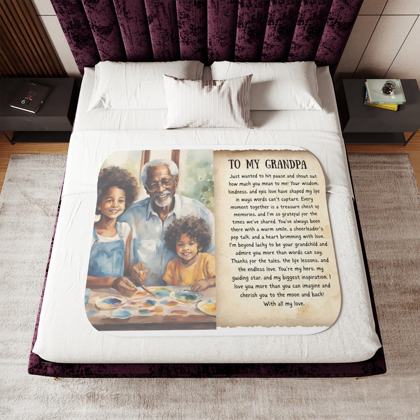 Wrap Him in Gratitude The Softest Thank You Cozy Sherpa Blanket for Grandpa