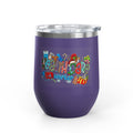 Healthcare Worker 12oz Wine Tumbler — Colorful Holiday Medical Staff Gift Medical Christmas Mug