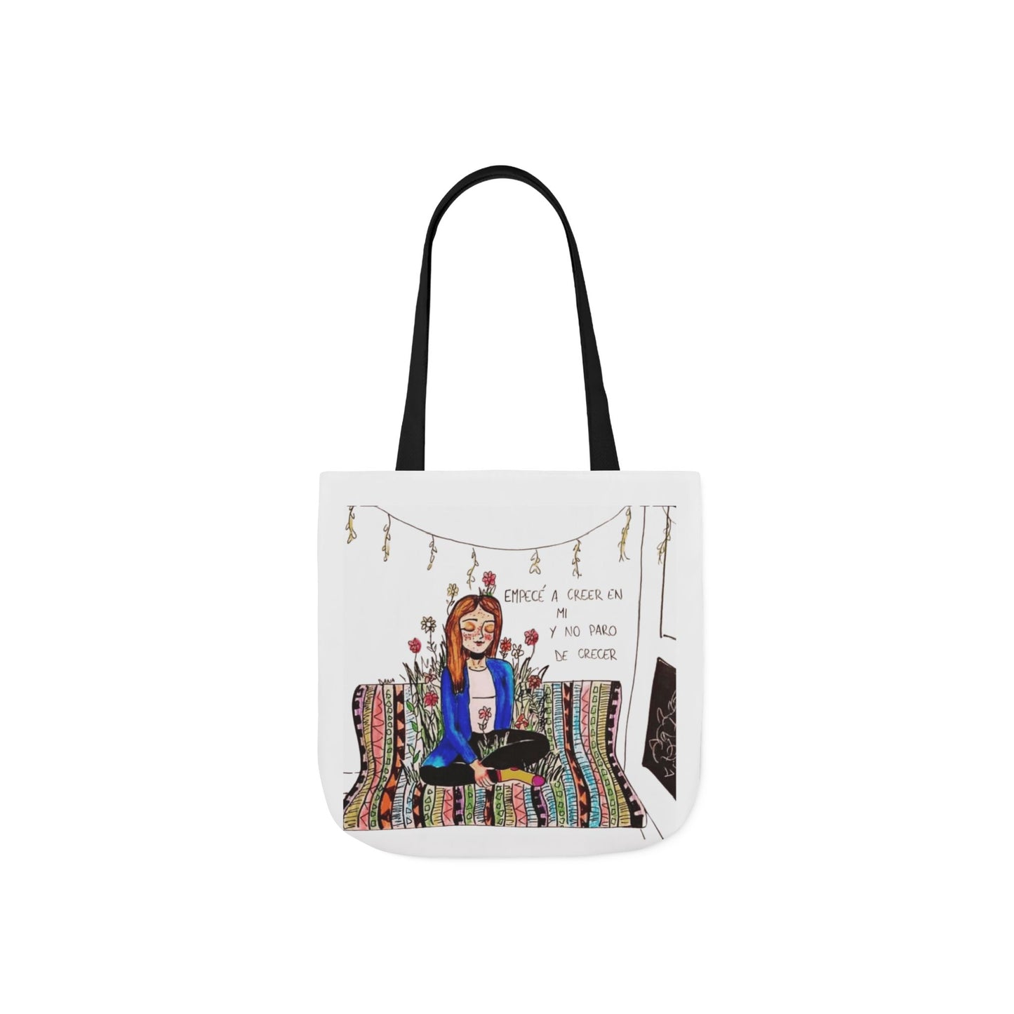 Lleva inspiración contigo a donde vayas Bohemian Style Canvas Tote Bag, Inspirational Art, Ideal for Gifts, Eco-Friendly Shopping, Beach Days, Travel Adventures