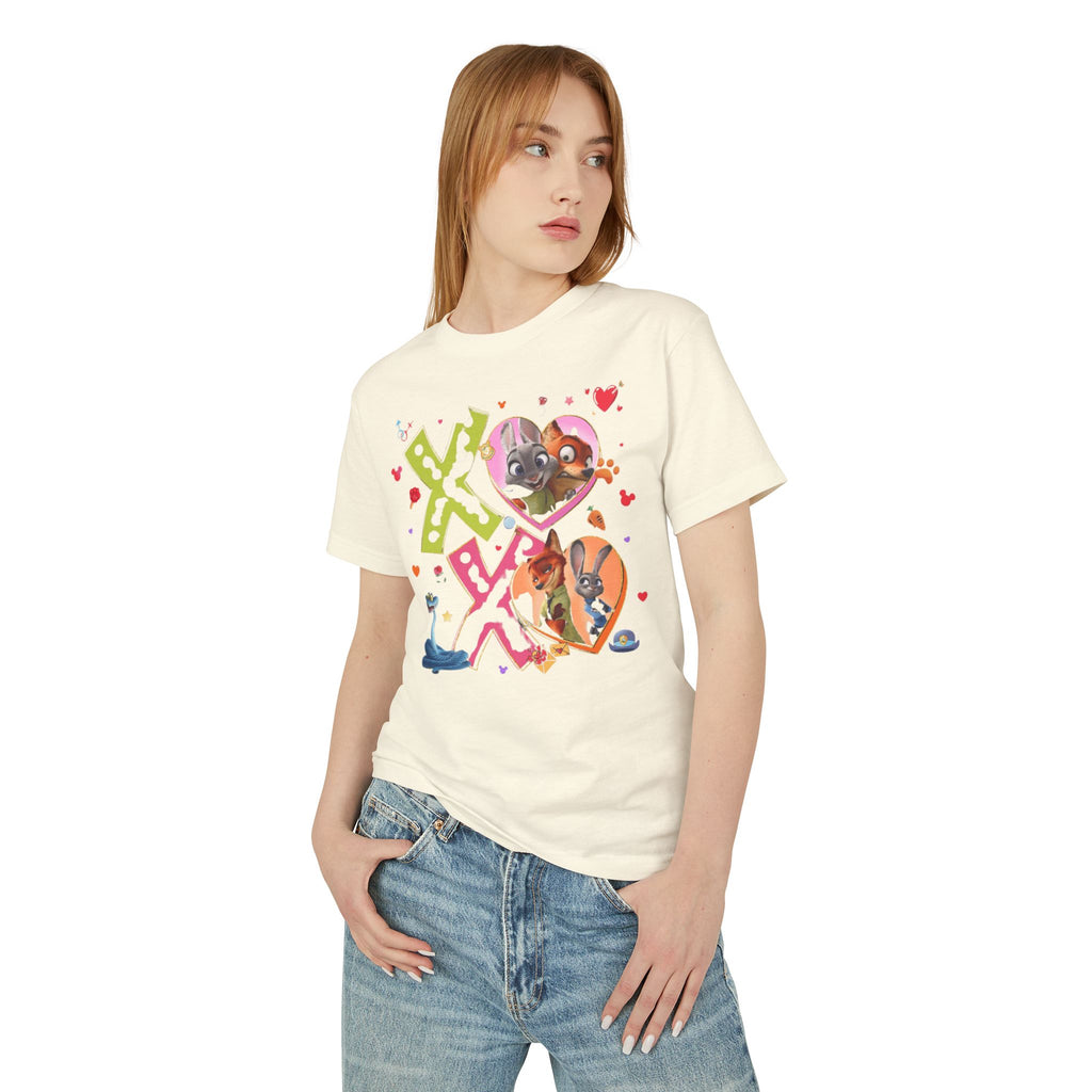 Valentine Cartoon Pets Tee  Cute Hearts & XOXO Graphic T-Shirt