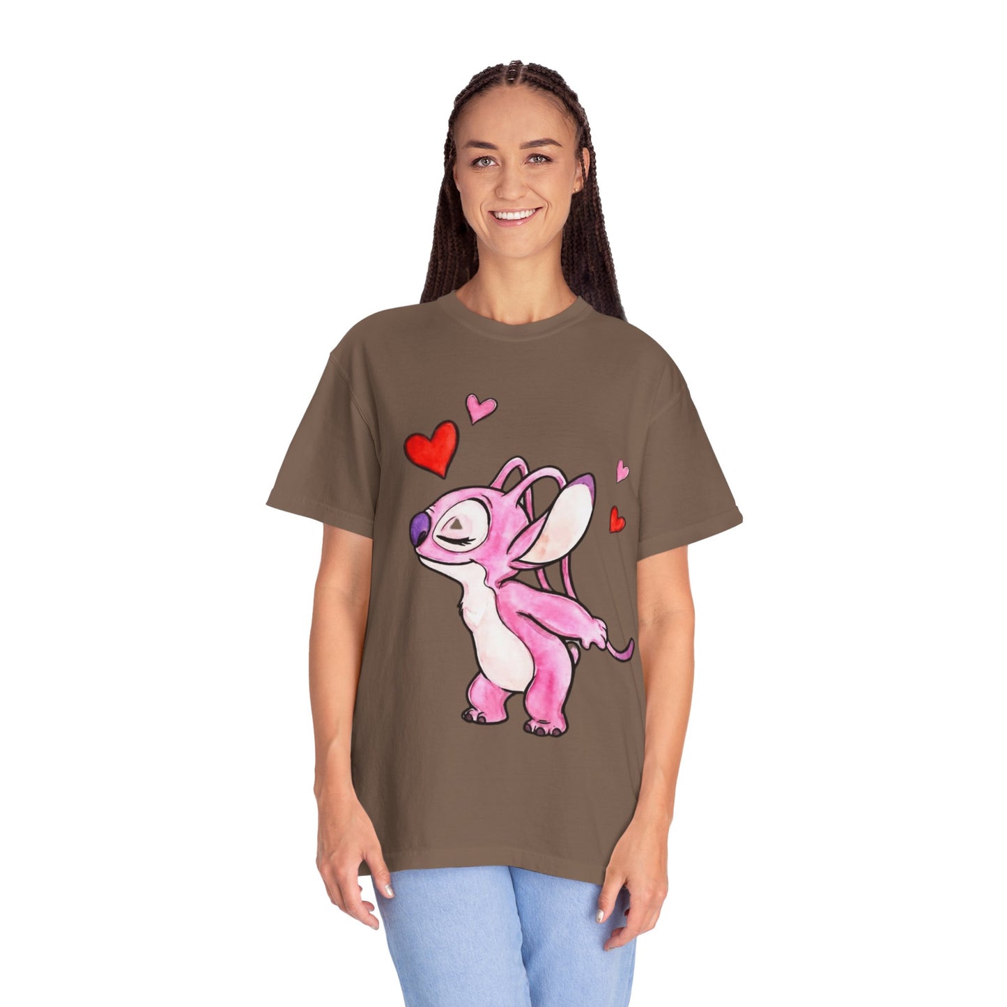 T-Shirt — Cute Pink Cartoon Creature with Hearts | Valentine’s Gift Tee