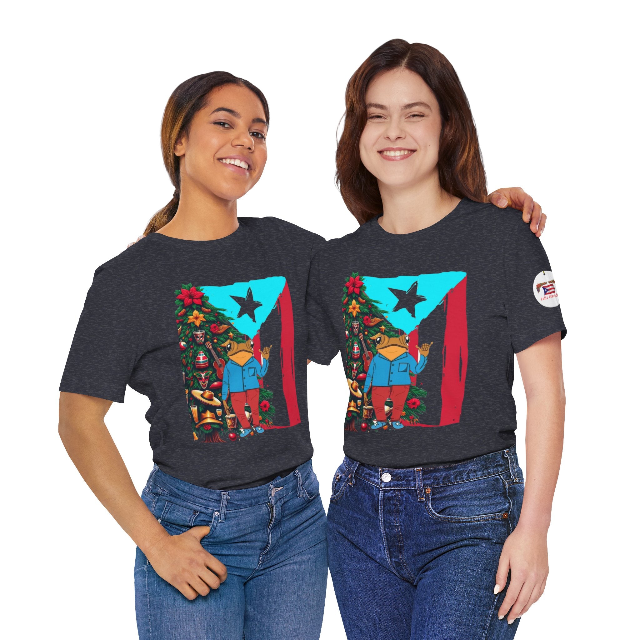 Puerto Rico Holiday T-Shirt  Coquí by Christmas Tree Graphic Puerto Rico’s Navidades