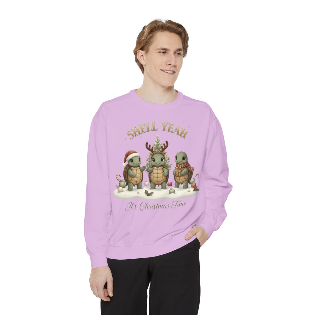 Christmas Turtle Sweatshirt  "Shell Yeah, It’s Christmas Time" Holiday Pullover