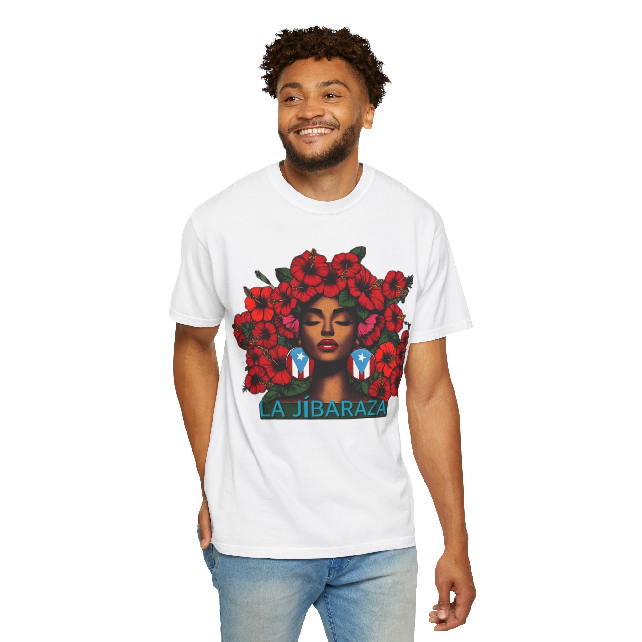 Puerto Rico Navidades T-Shirt — "La Jíbaraza" Floral Puerto Rican Pride Tee