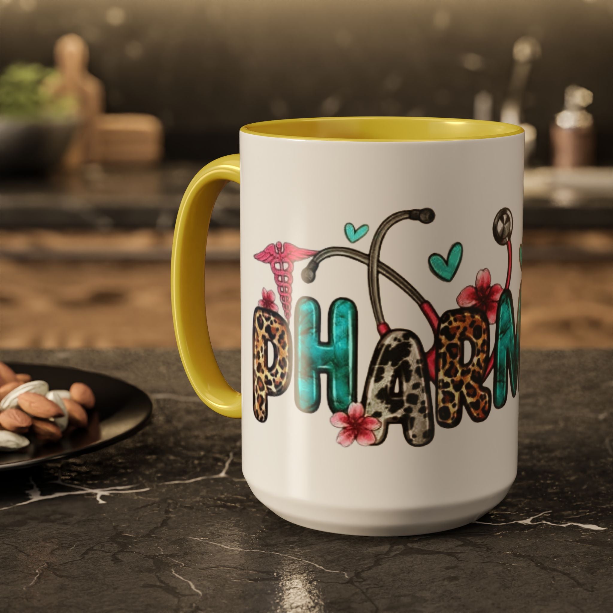 Pharmacy Nurse Coffee Mug — Cute Leopard & Teal Medical Design (11oz/15oz)Christmas mug for all healthcare heroes