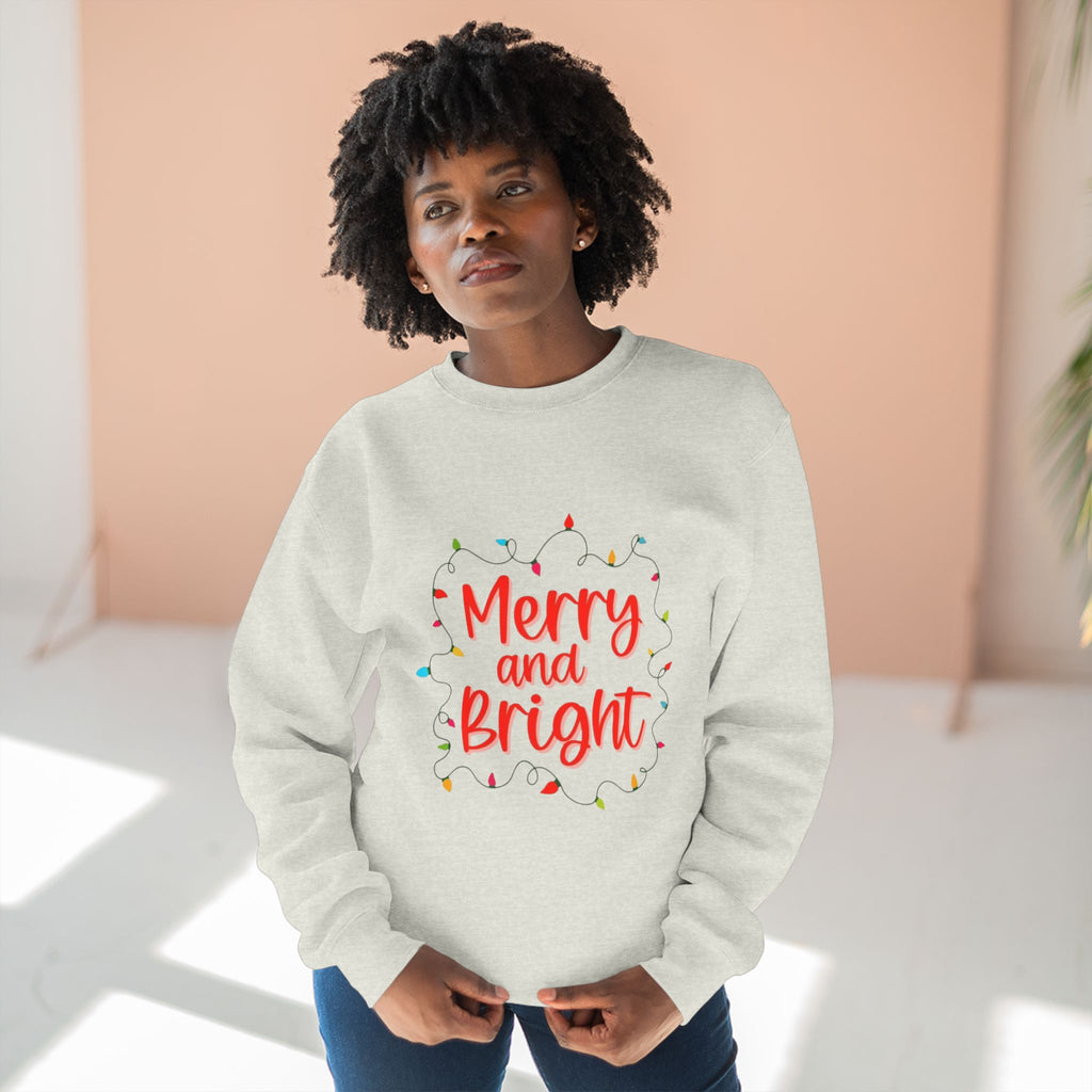 Christmas T-Shirts & Sweatshirts | Holiday Graphic Tees & Cozy Festive Wear Merry and Bright Crewneck Sweatshirt