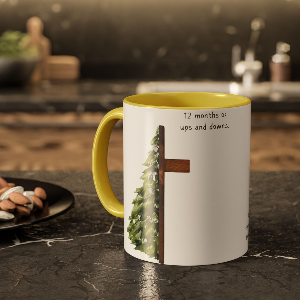 Christian Cross & Pine Tree Mug — Faith Reminder Coffee Cup (11oz/15oz)