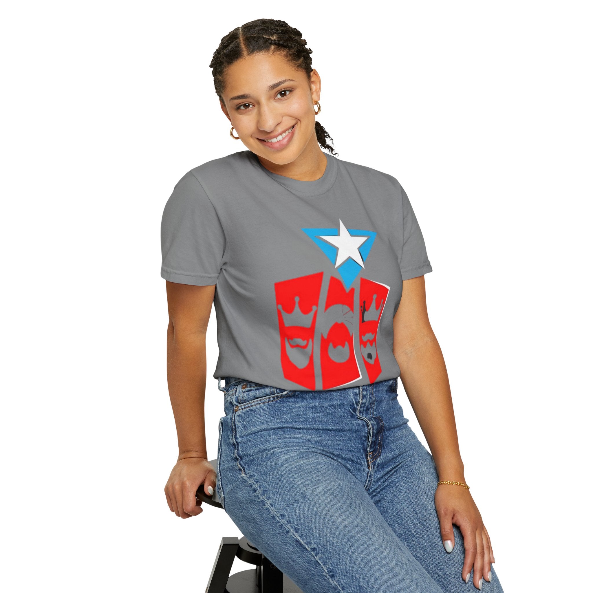 The Three Kings T-Shirt — Puerto Rican Three Kings Graphic Tee (Star & Crown Silhouettes)
