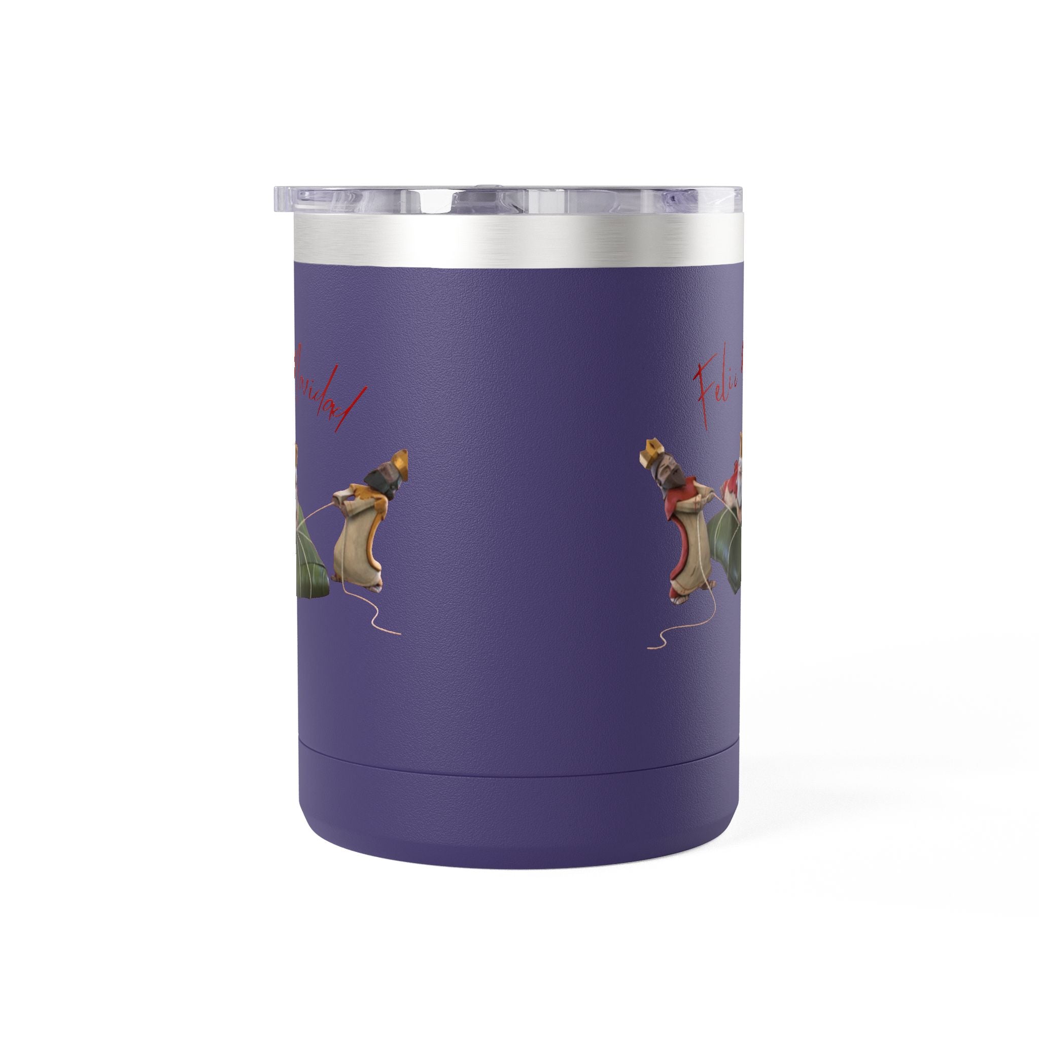 3 KINGS Holiday Travel Tumbler — 'Feliz Navidad' Dachshund Santa Design Coffee Cup for Fun Celebrations