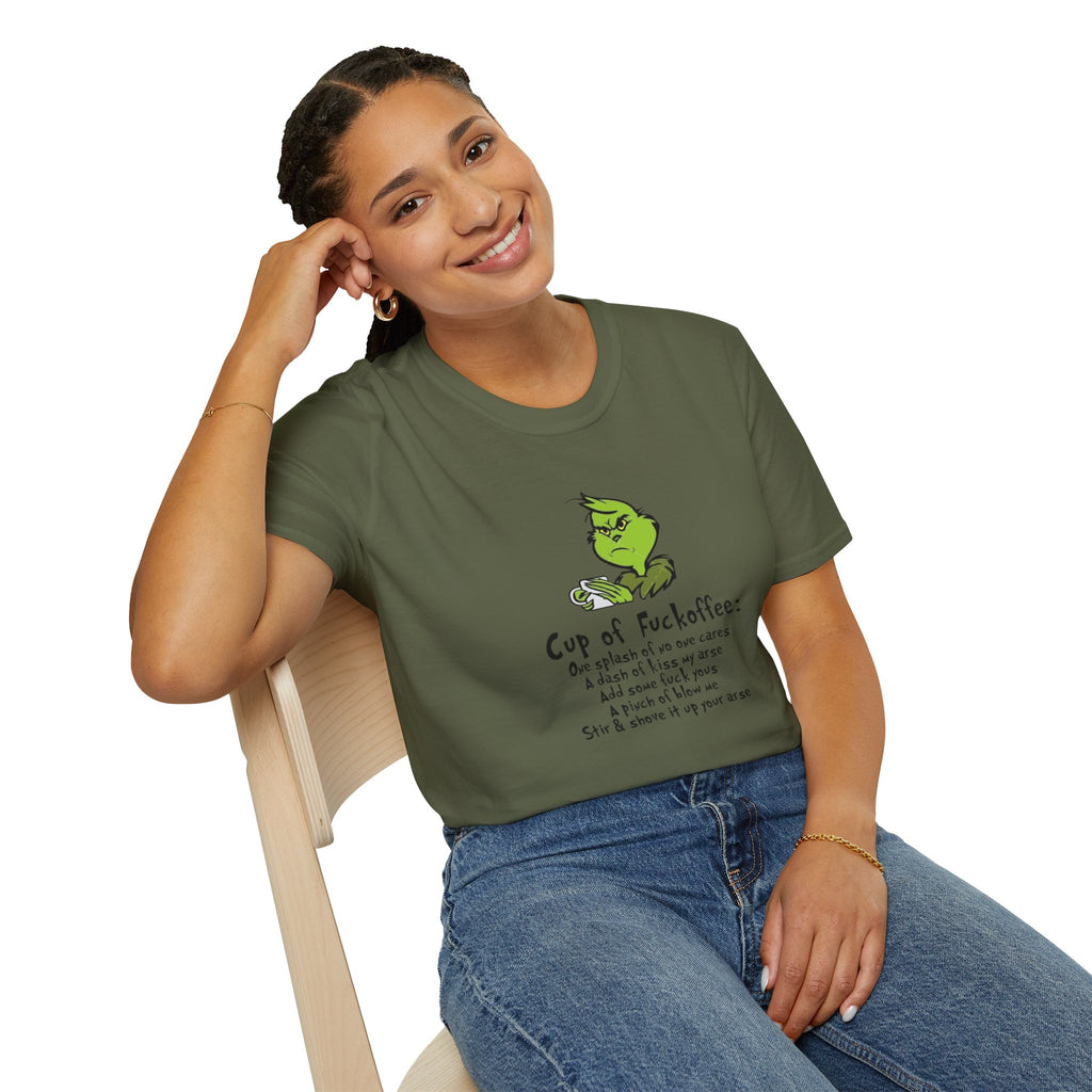 Holiday Apparel | Christmas Tees & Sweatshirts with Festive Quotes Funny Grinch Coffee Lover T-Shirt