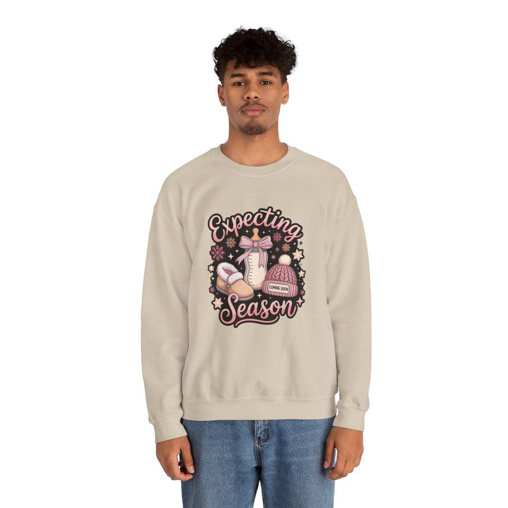 Expecting Season Sweatshirt  Cute Pregnancy Announcement Pullover Cartoon Christmas T-shirts and Sweaters