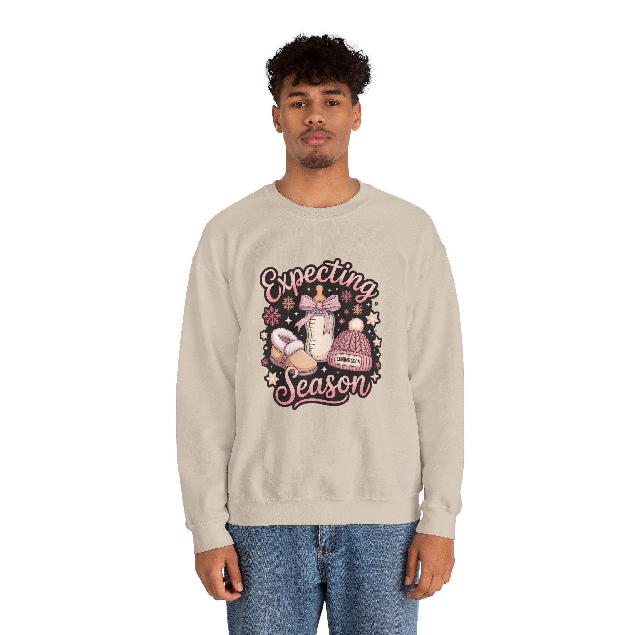 Expecting Season Sweatshirt  Cute Pregnancy Announcement Pullover Cartoon Christmas T-shirts and Sweaters