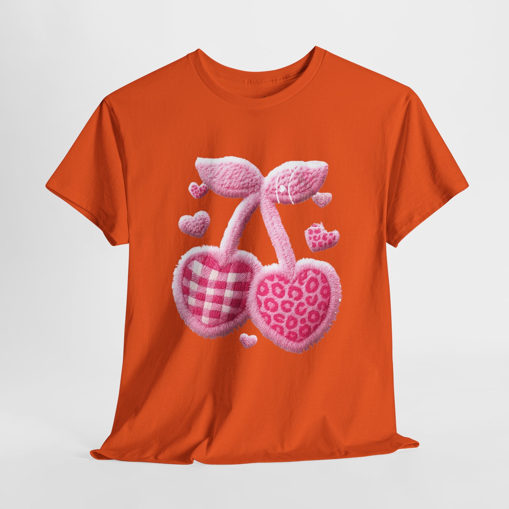 Pink Heart Cherries Tee  LOVE Graphic Valentine T-Shirt