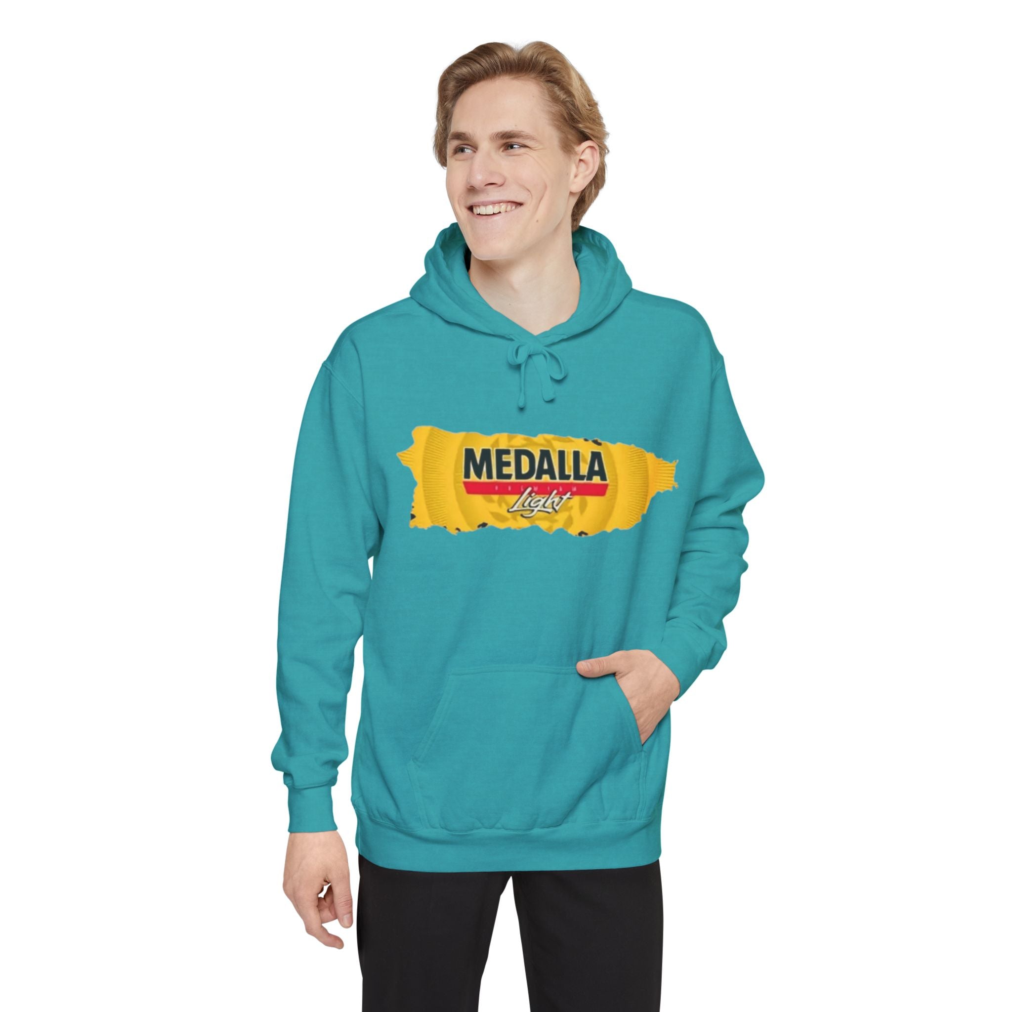 Medalla Light Logo Hoodie Vintage Beer Brand Pullover Puerto Rico Navidade