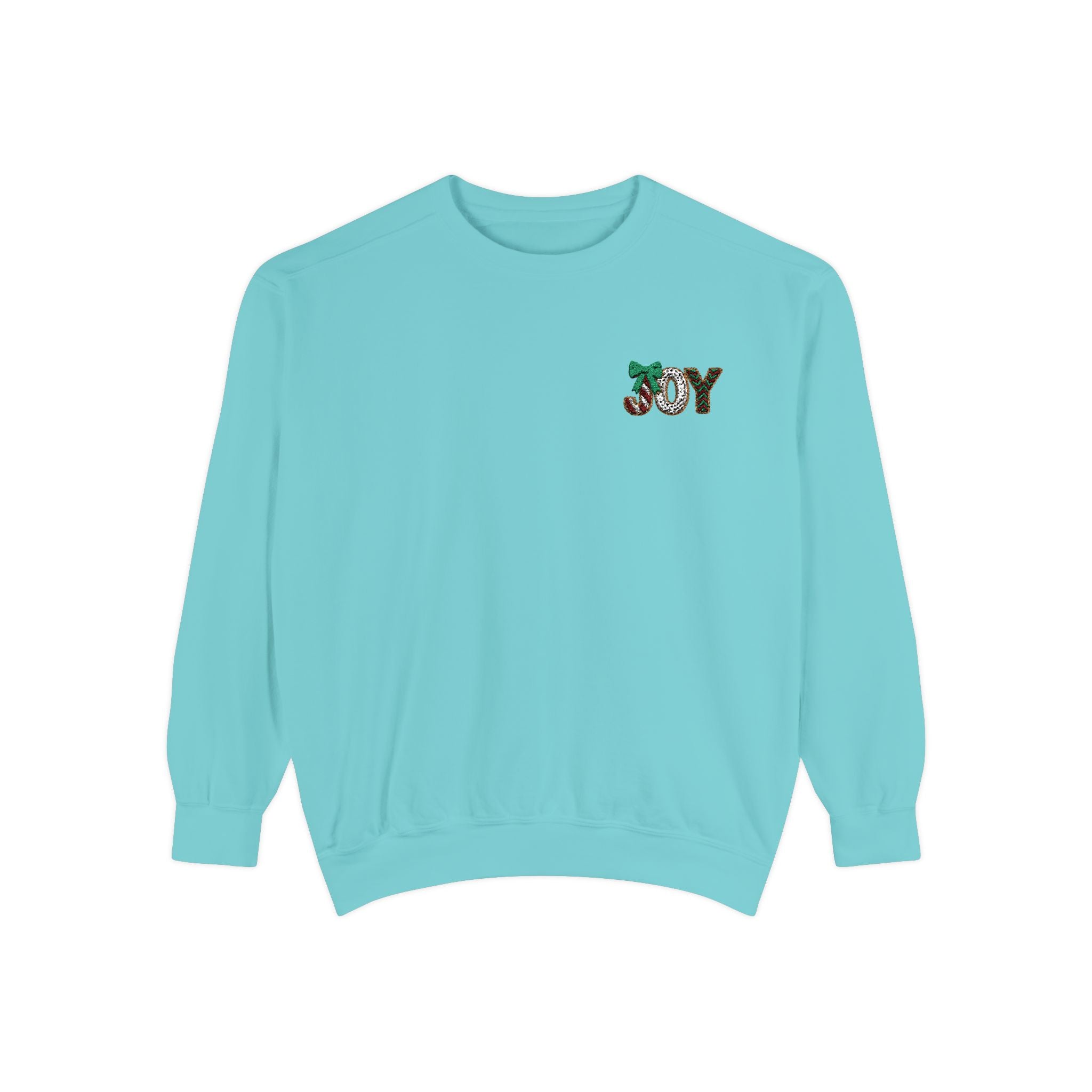 JOY Floral Crewneck Sweatshirt — Holiday Botanical Graphic Christmas T-Shirt & Sweater