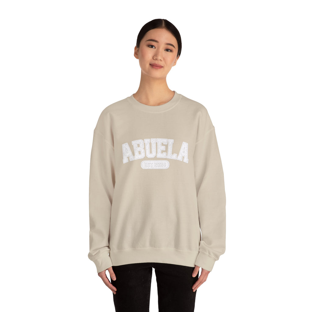 Abuela Varsity Crewneck Sweatshirt Cozy Grandma Gift Minimal Everyday Family Love Apparel