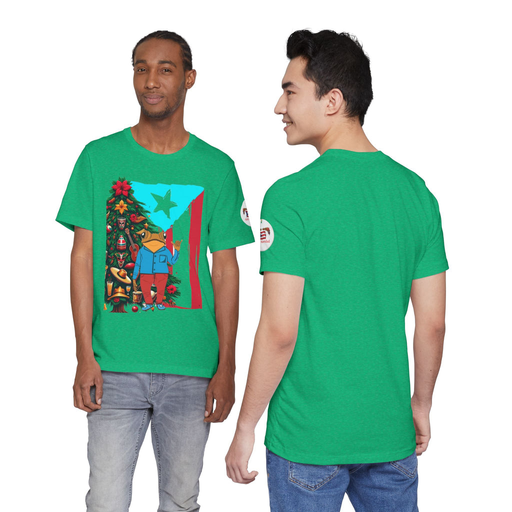Puerto Rico Holiday T-Shirt  Coquí by Christmas Tree Graphic Puerto Rico’s Navidades
