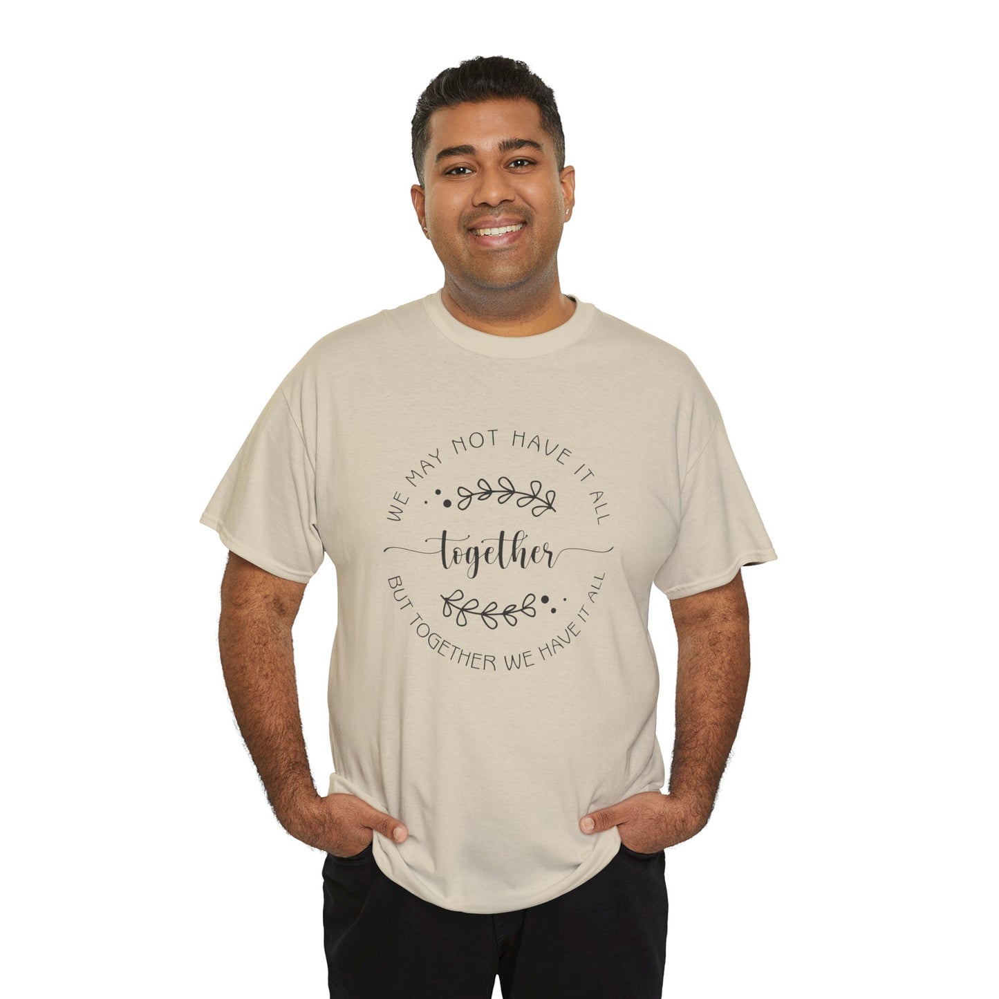 Together Floral Circle Tee  "Together" Inspirational Family Unity Shirt