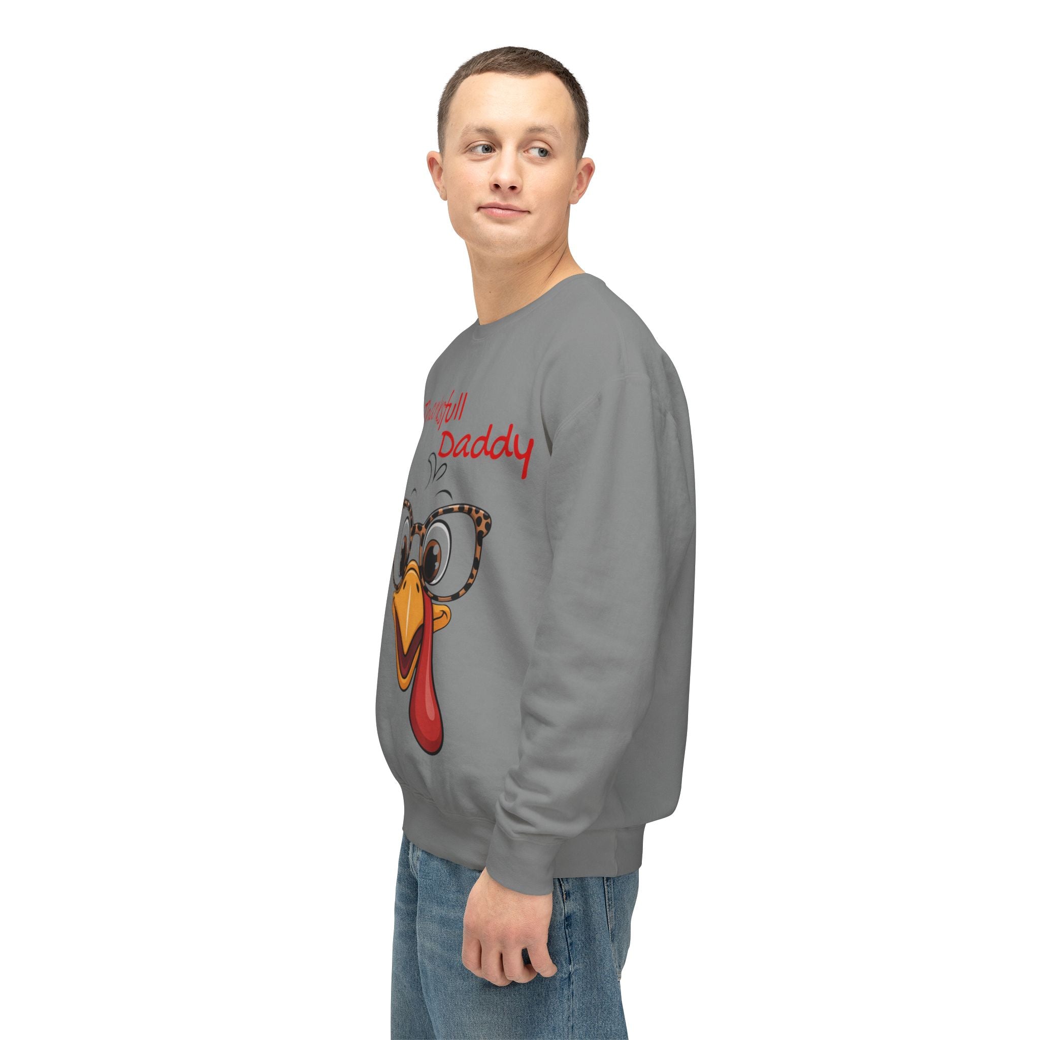 Thanksgiving Turkey 'Thankstfull Daddy' Crewneck Sweatshirt Fall T-Shirts and Sweatshirts Collection